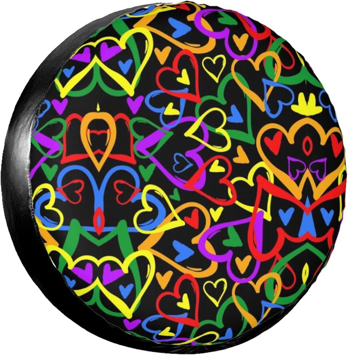 Gay Pride レインボータイヤトート スペアタイヤカバー ポータブルホイールバッグ 持ち運び簡単 ユニバーサルフィット 洗濯機