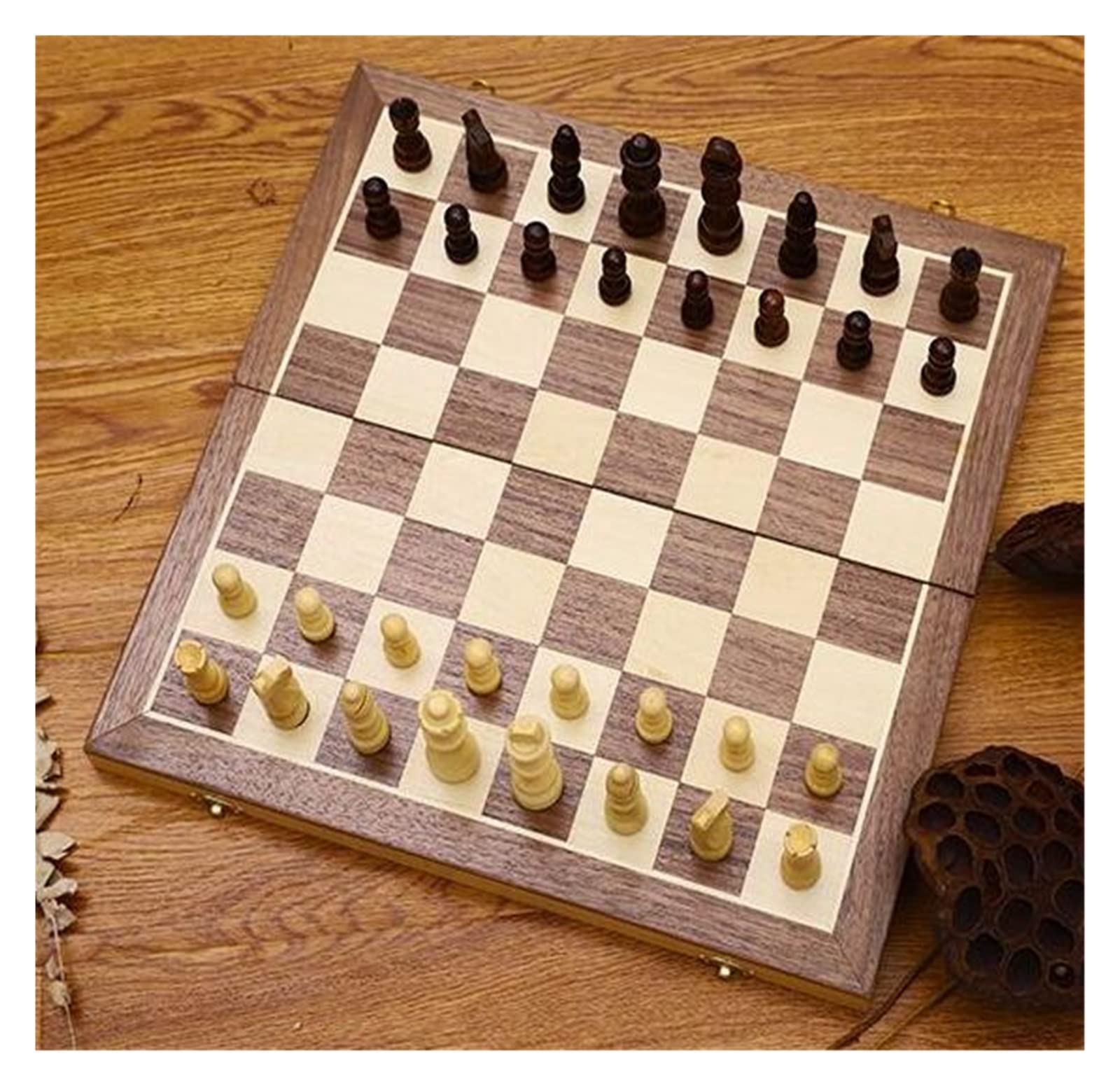 Set Di Scacchi Internazionale Scacchiere Pieghevoli In Legno Da 11 Pollici, Gioco Di Scacchi Da Viaggio Portatile Artigianale Per Torneo Per Principianti Scacchi Internazionali Scacchiera Professional