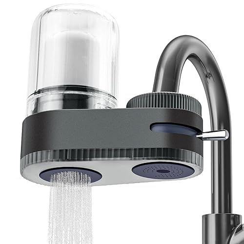 Filtro de agua para fregadero filtro de agua del grifo para fregadero, filtros de agua transparentes para montaje en grifo, filtración múltiple que