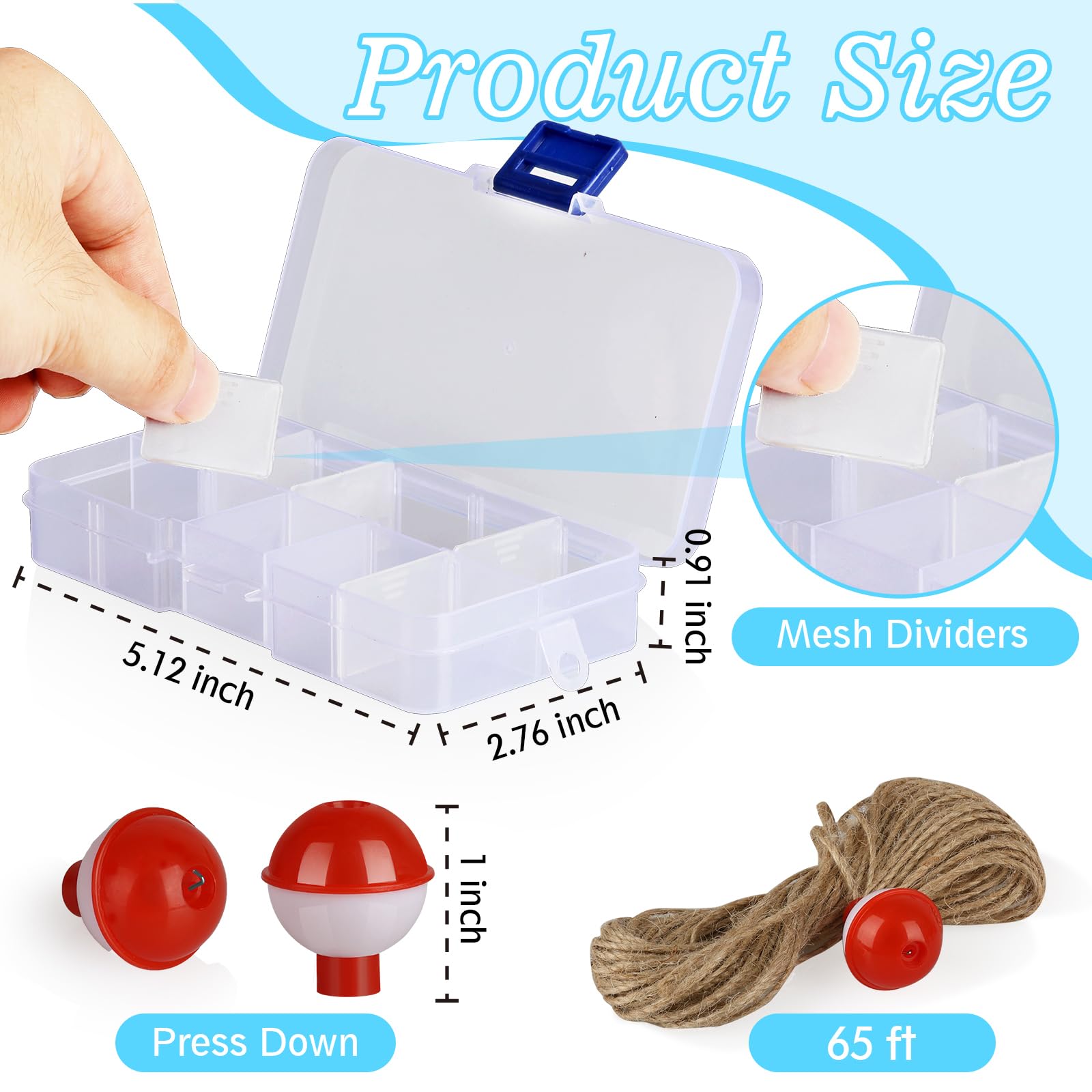 30 Pcs Fishing Candy Tackle Boxes Party Favors Small Tackle Box with Fishing Bobber for Fishing Theme Decorations (30)