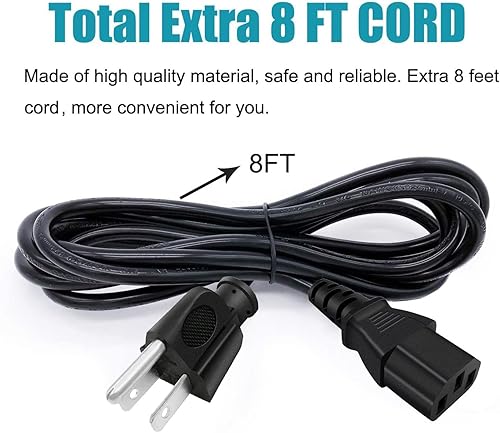 Miniatura 4 de Cable de alimentación de 3 clavijas con certificación UL para Viewsonic PJ452 PJD5155 VX2452MH N1930W VA2759-SMH VA2033-LED DiamaniDuo Optiquest Q9