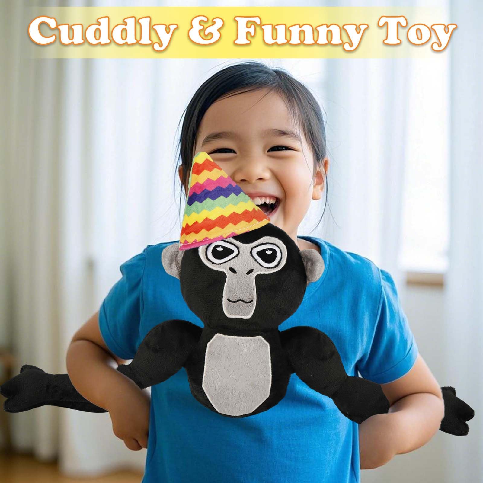 Ainvliya Gorilla Monkey Plush Toy- Soft Plushie Stuffed Animal Toys Gorilla Doll with Hats and Branch Scepter Plush Throw Pillow Doll for Game Lovers Fans Kids Adult Playing Sleeping Collection Gift - Image 3