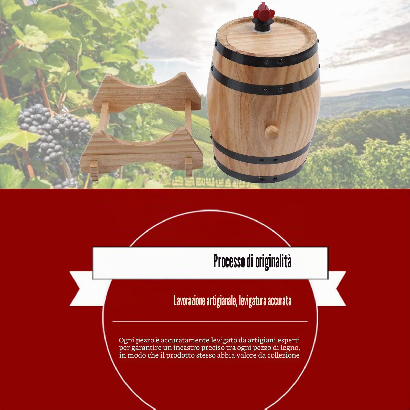 Botti di Rovere per Invecchiamento Botti di Rovere per Vino a Buona Tenuta per Bar (5 litri)
