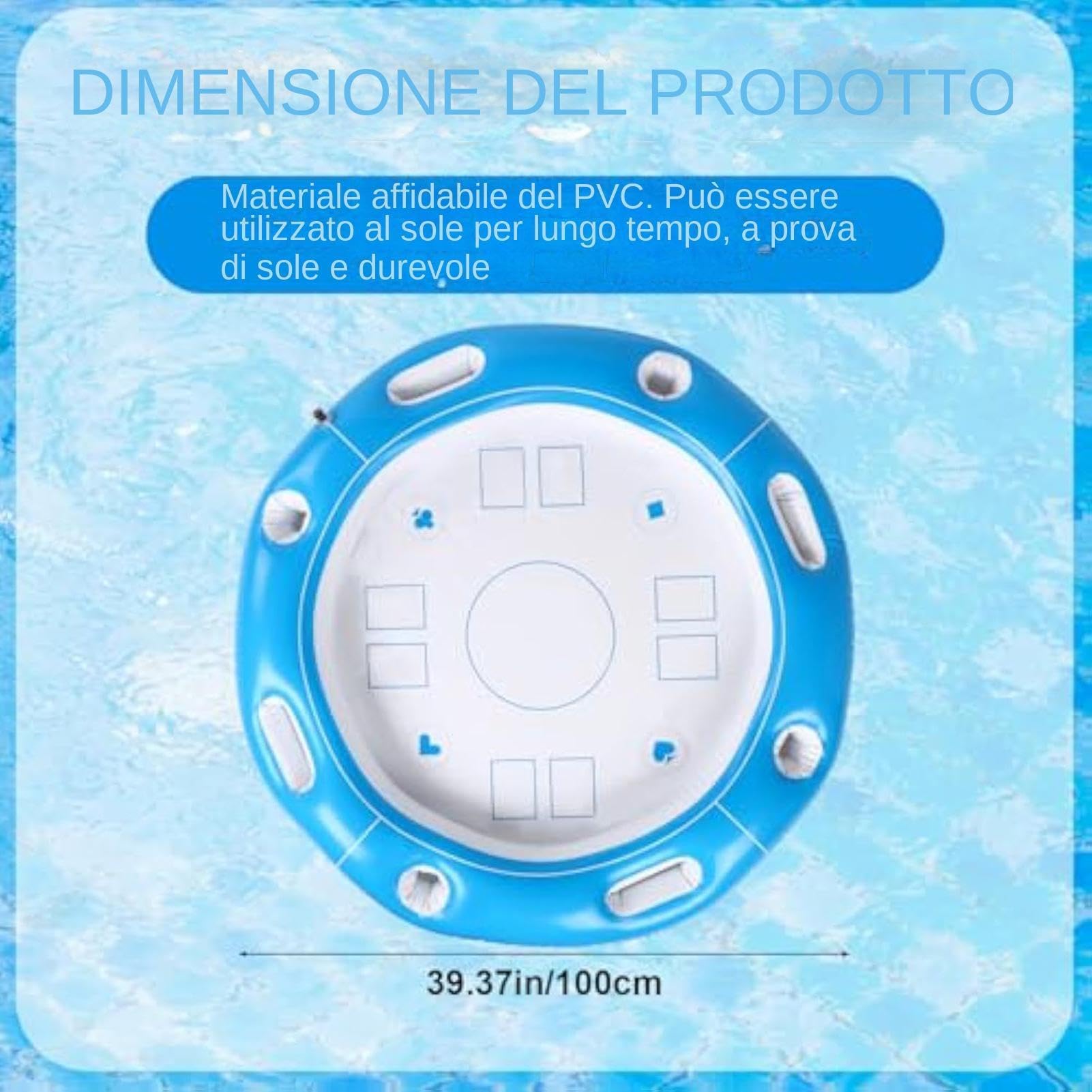 Table flottante pour piscine avec porte- et cartes