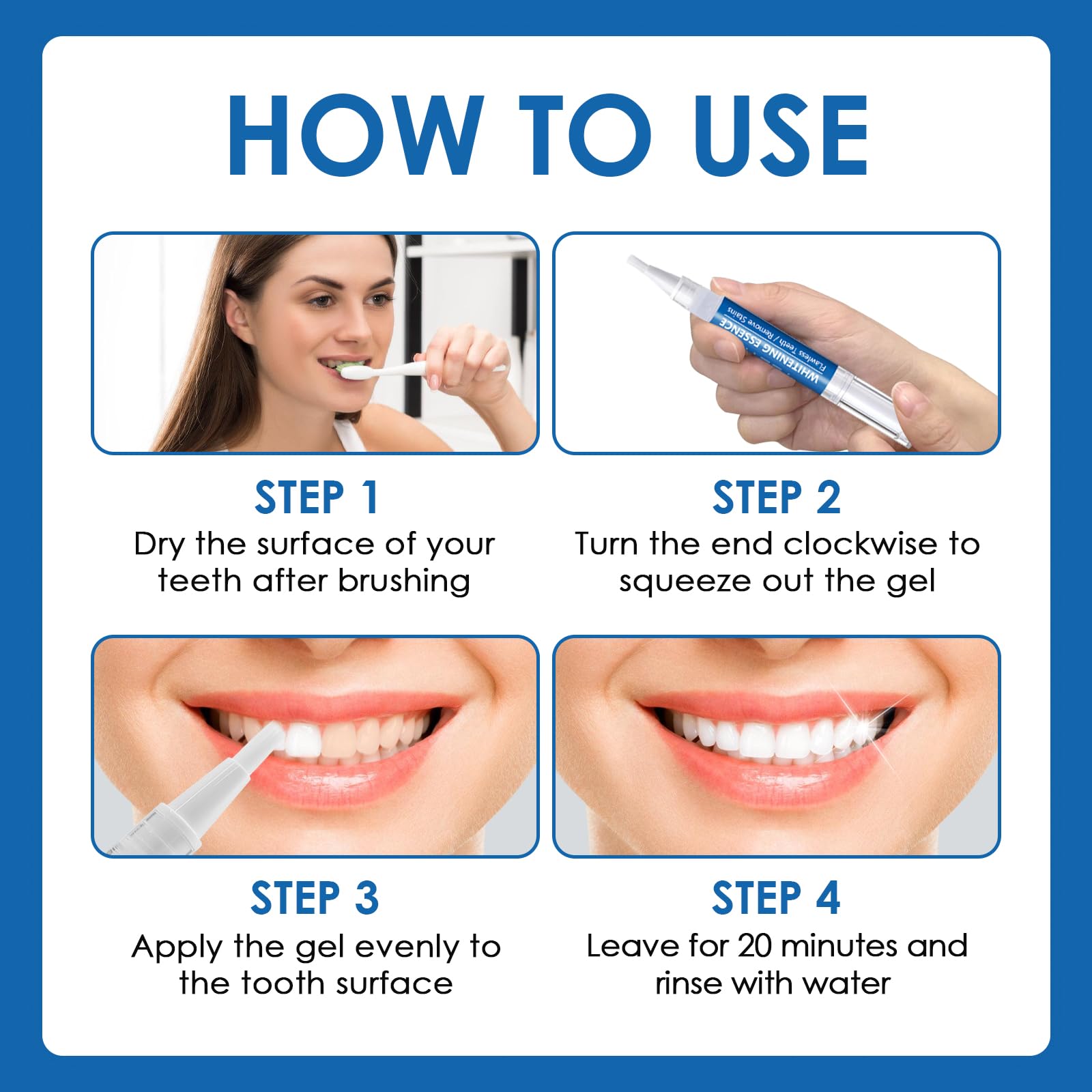 2 Pezzi Penna Sbiancante Denti, Penna Teeth Whitening,Cura Sbiancamento de Denti, Kit Sbiancamento Dentale, Sbiancare i Denti Velocemente,Efficace Rimozione Delle Macchie, Sorriso Più Bianco