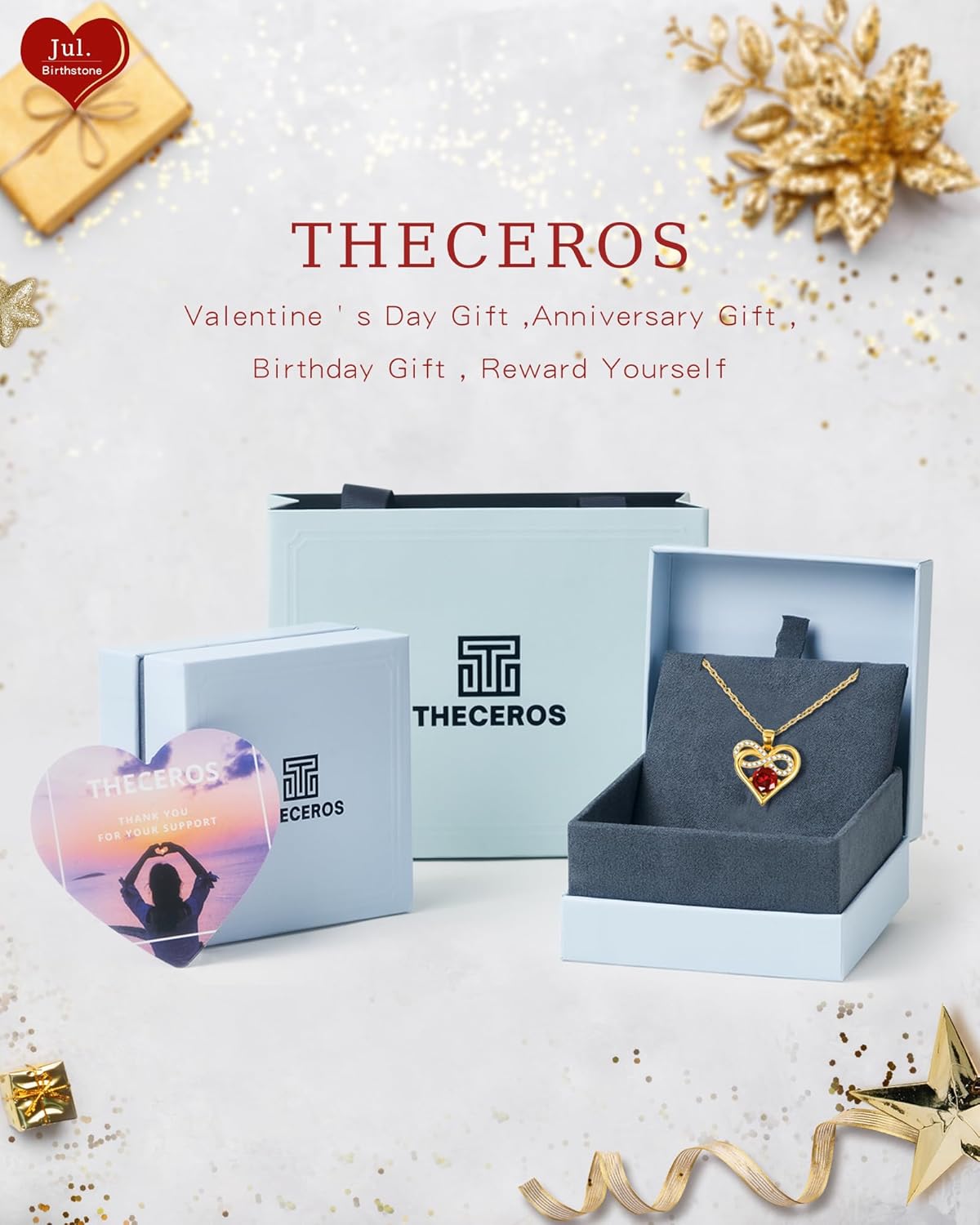 Heart Pendant Necklace for Women, Birthstone Infinity Heart Pendant - Sterling Silver Necklace for Wife or Girlfriend, Perfect Anniversary, Birthday, or 'I Love You' Gift, Timeless Jewelry She’ll Treasure - Image 6