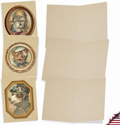 Miniatura 2 de The Best Card Company - 10 tarjetas de notas en caja en blanco (4 x 5.12 pulgadas) - Tarjetas surtidas a granel, imágenes vintage - Retratos de