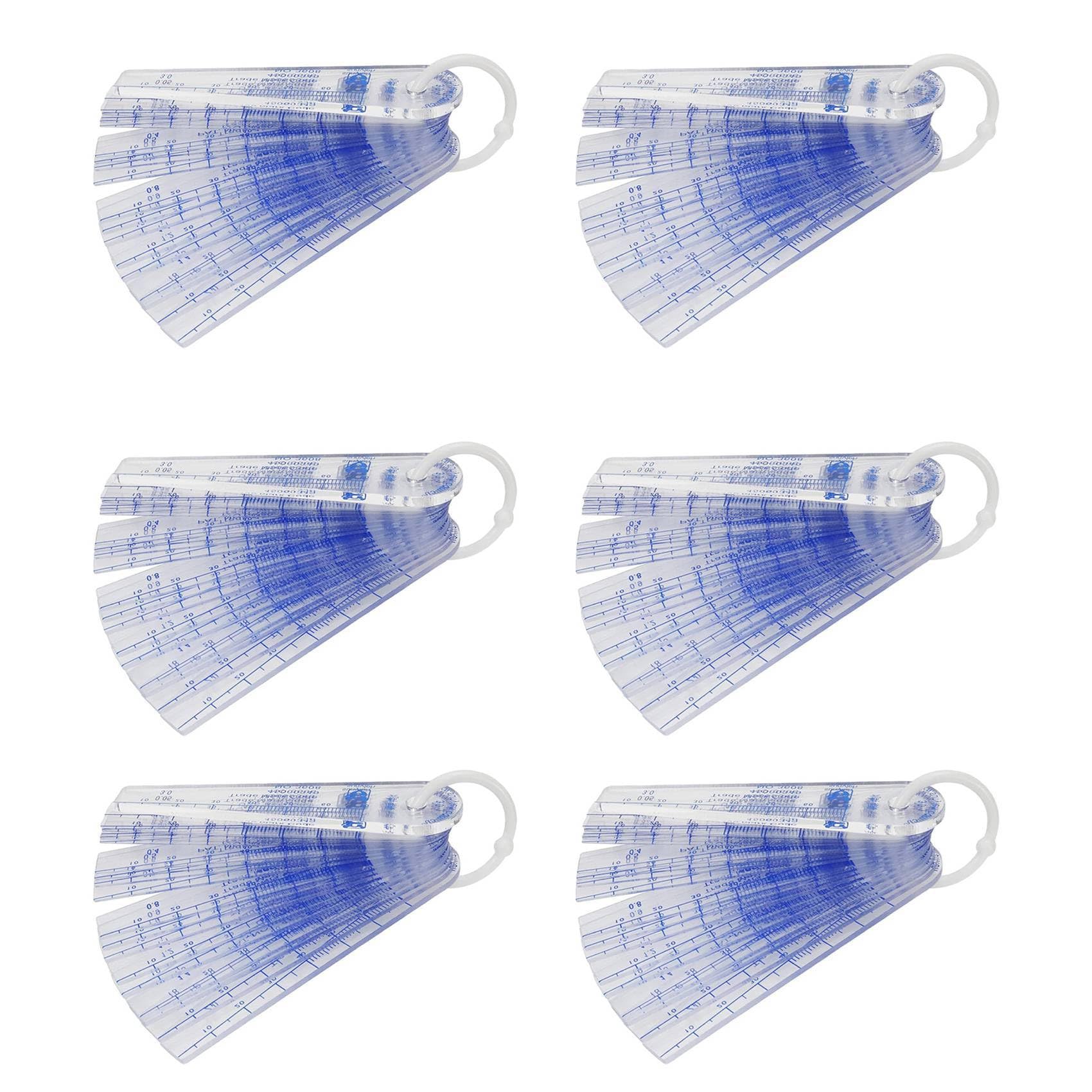 Jnchdghwa As Shown 6X Plastic Feeler Gauge 0.05Mm To 3Mm Metric -Measuring Tool 21 Leaf