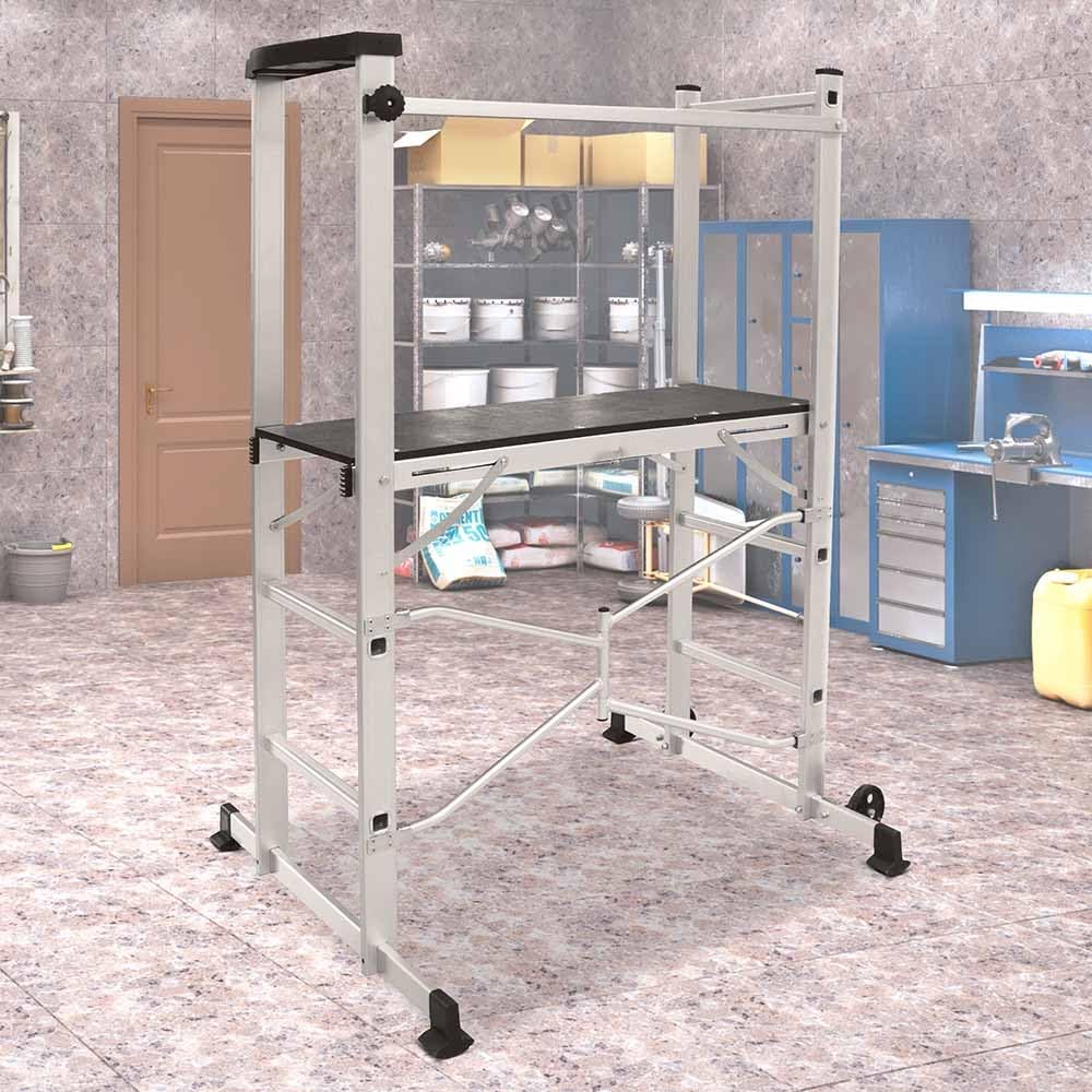 Andamio de aluminio plegable : ideal para trabajos interiores y exteriores