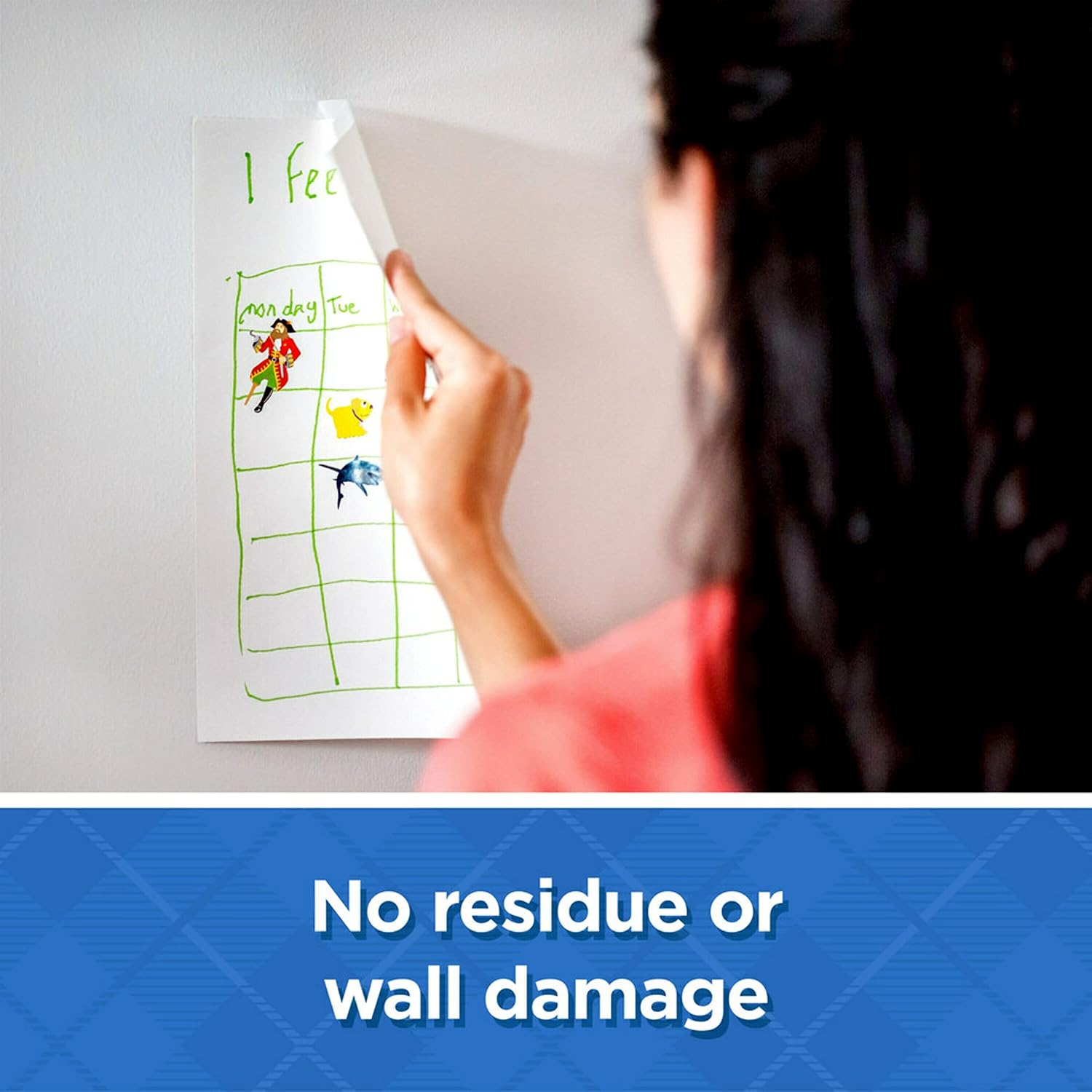 Scotch Wall-Safe Tape, 2 Rolls, Sticks Securely, Removes Cleanly, Invisible, Designed for Displaying, Photo Safe, 3/4 in x 800 in (813S2)