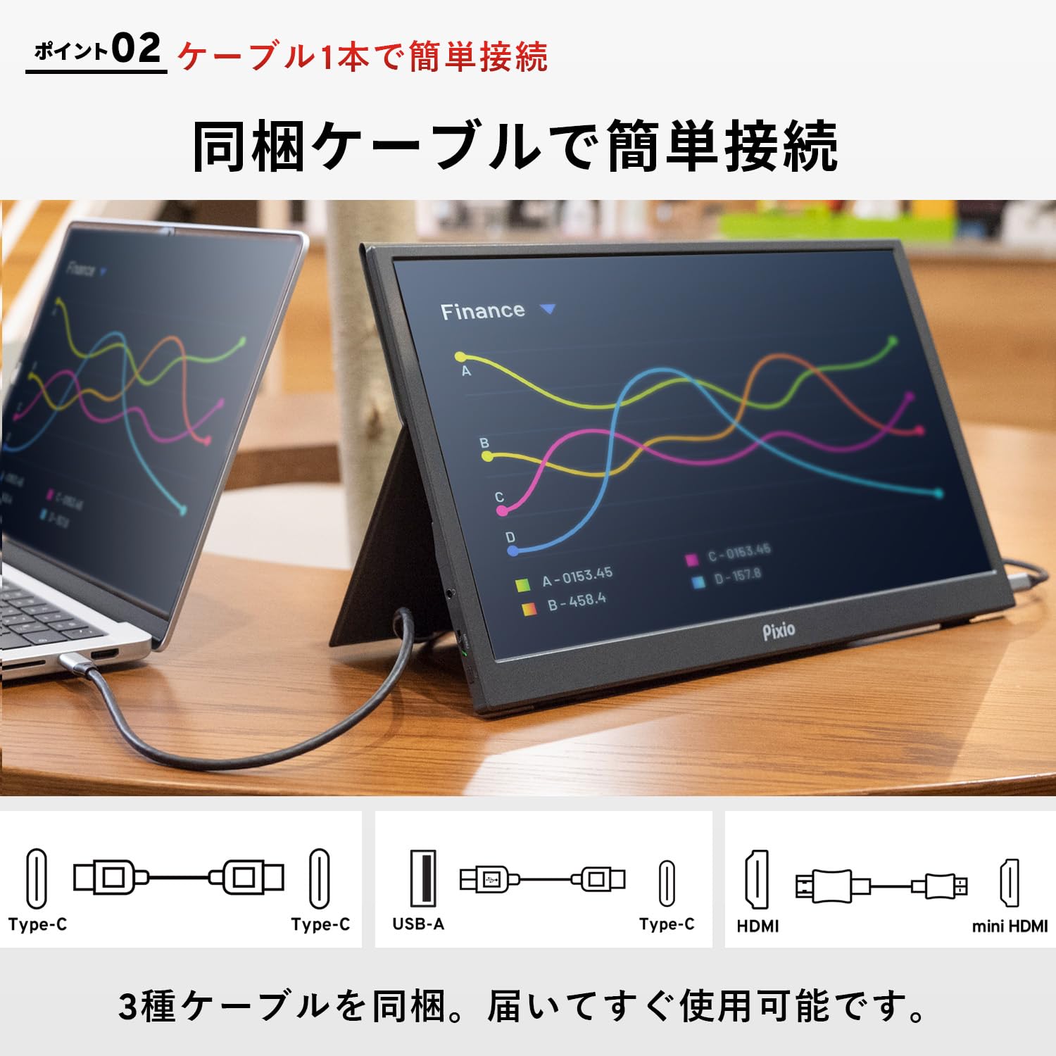 Amazon.co.jp: Pixio Portable Monitor Mobile Monitor Pastel Pink 