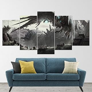Shadow of The Colossus 5 Piece Canvas Handmade Wall Art, Shadow of The Colossus Poster, Living Room Decor, Canvas Art, Extra Large Wall Art, Shadow of The Colossus 5 Piece, 5 Panel, Gifts (Medium)