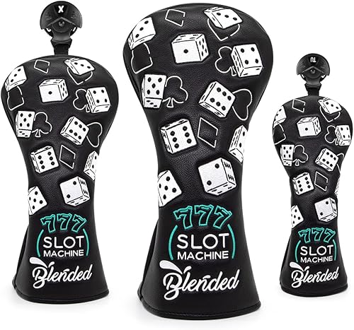 Miniatura 9 de Fundas para palos de golf Lucky 777 Blade Putter Headcover Golf Driver Covers Fairway Wood Headcover Hybrid Head Cover Blade Putter Cover Leather 3