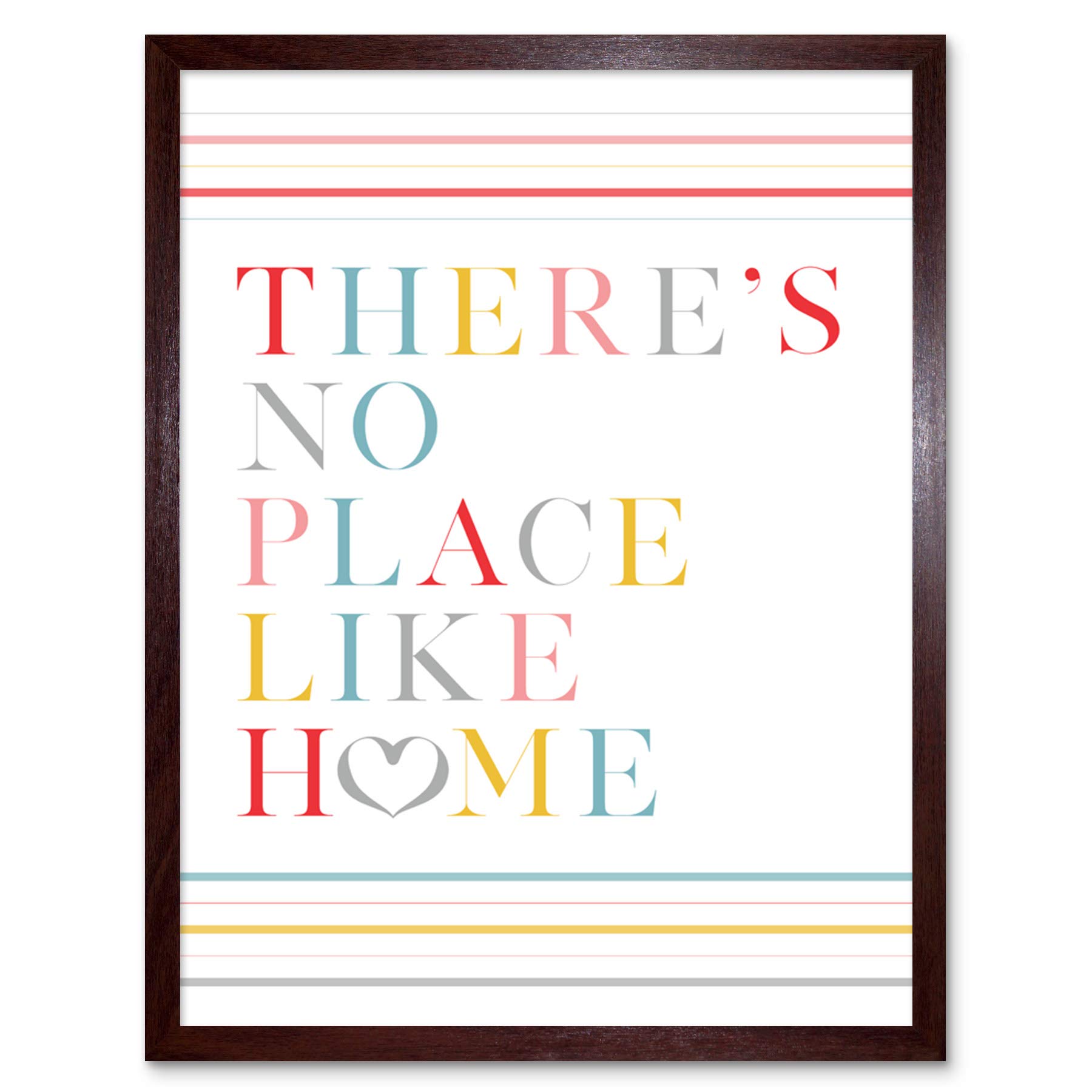 Wee Blue Coo No Place Like Home Love Heart Quote Art Print Framed Poster Wall Decor 12x16 inch