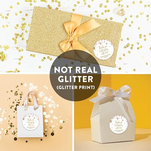 Miniatura 3 de Andaz Press Colección de fiesta de baby shower de niña con purpurina rosa rubor, calcomanías de círculo redondo personalizadas, agradecimiento por