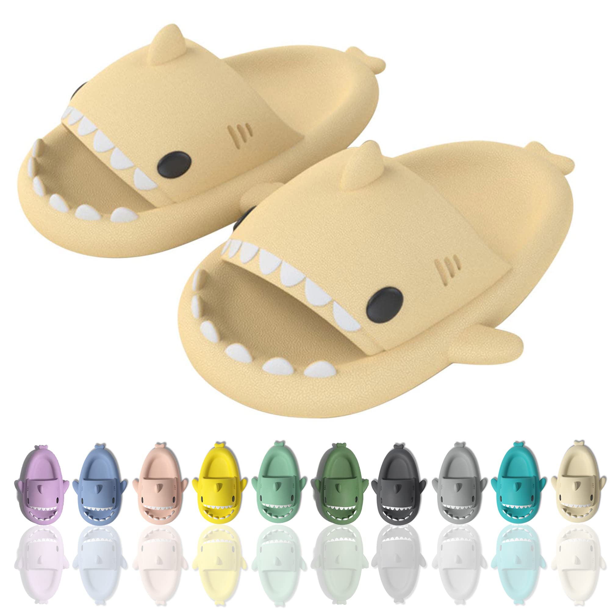 sharllen Shark Sandals Slides for Women Men Cute Novelty Cartoon Anti-Slip Open Toe Slides Summer Lightweight Shark Sandals