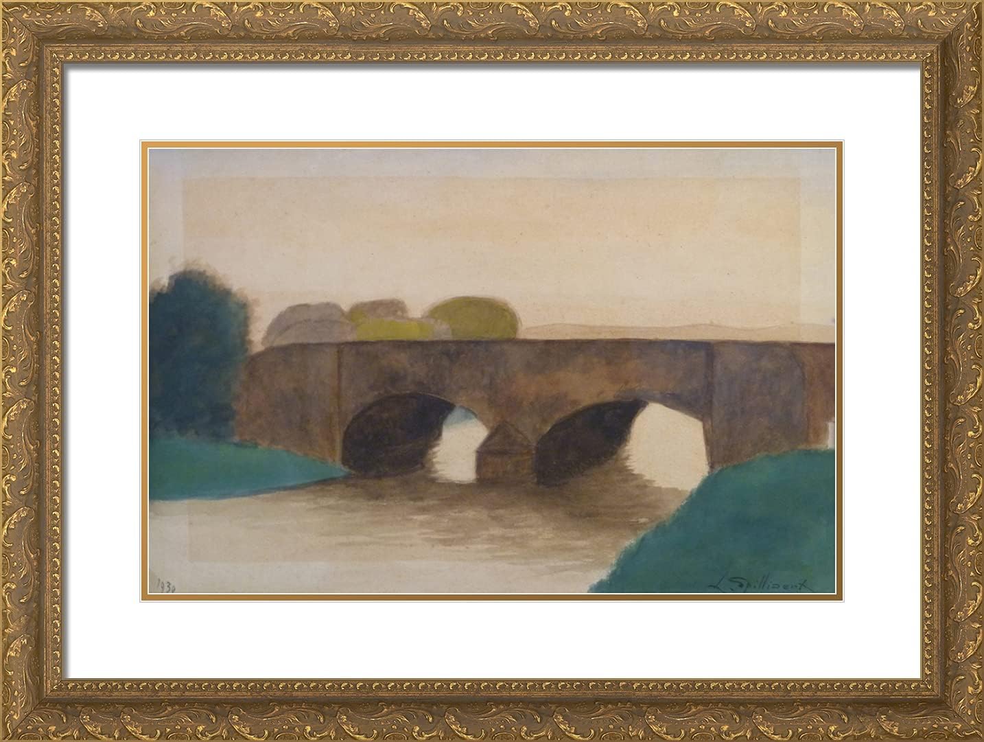 ArtDirect Spilliaert, Leon 24x18 Gold Ornate Framed Art Print with Double Matting Titled: Use