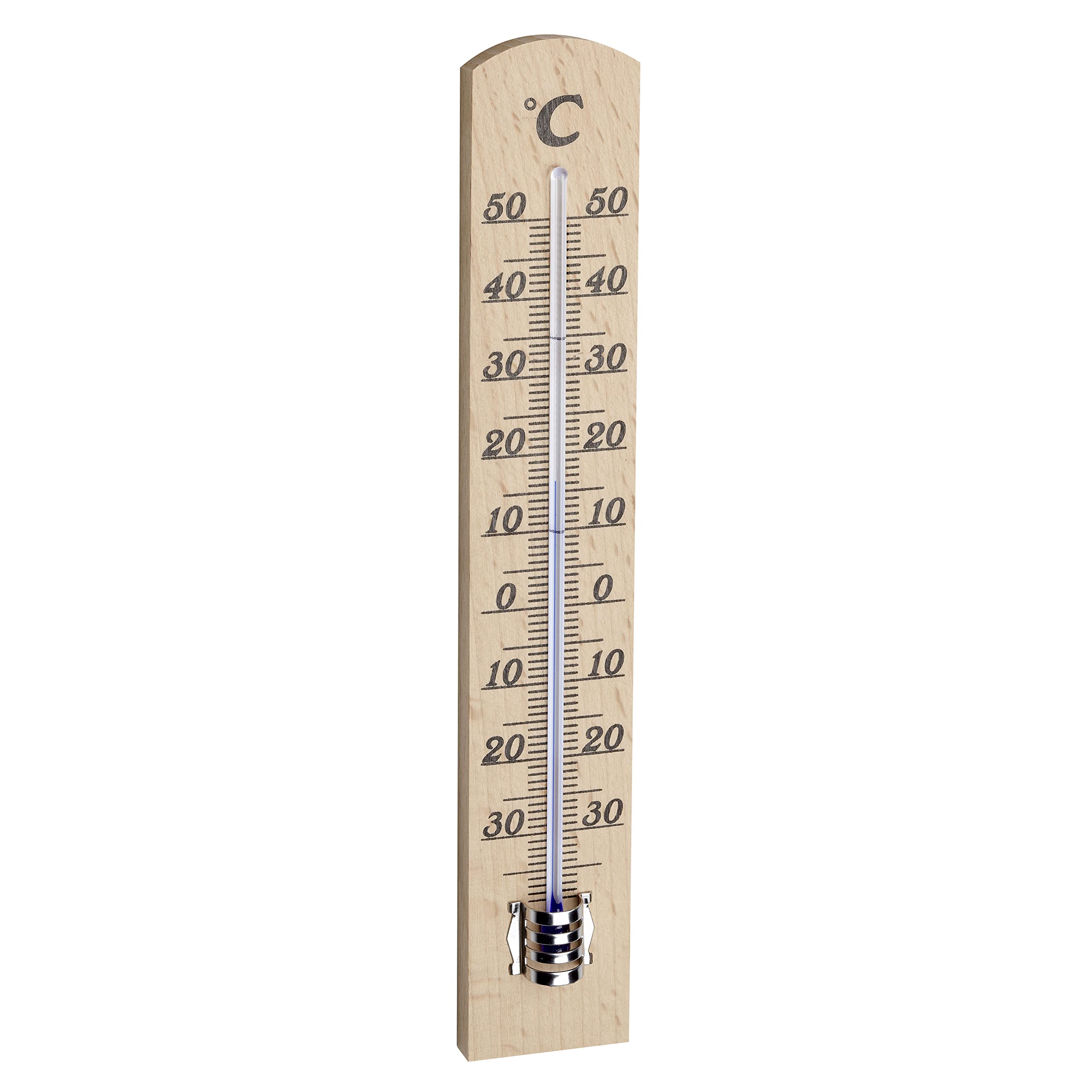 TFA Dostmann Set thermomètre en bois, hêtre, 95.1031, pour mesurer la température intérieure, économiser de l'énergie, brun