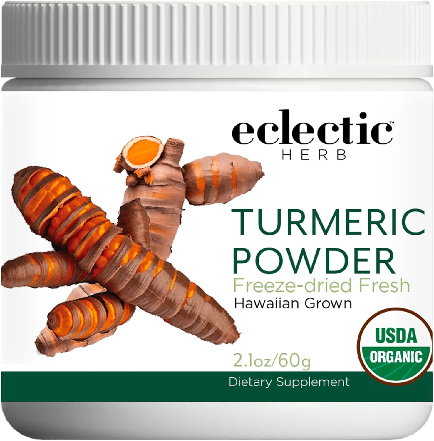 Eclectic Herb - Turmeric Powder | Joint Supplement + Musculoskeletal System Support | Dietary Supplement & Drink Mix | US-Grown, Organic, Vegan, Non-GMO (2.1 oz | 60 g)
