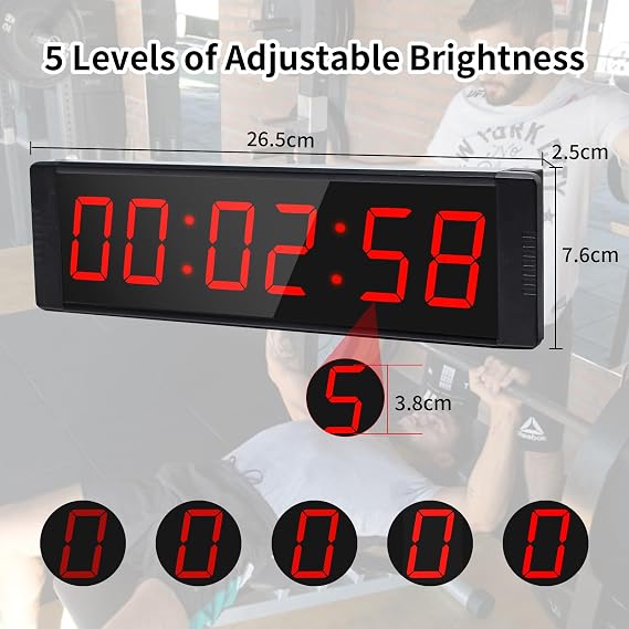 Gym Timer with Button Interval Timer Remote Control Gym Timer for Sports Home Gym