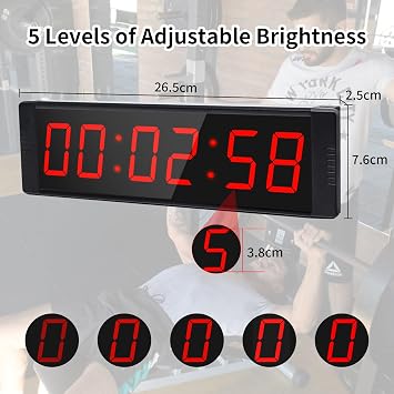 Gym Timer with Button Interval Timer Remote Control Gym Timer for Sports Home Gym