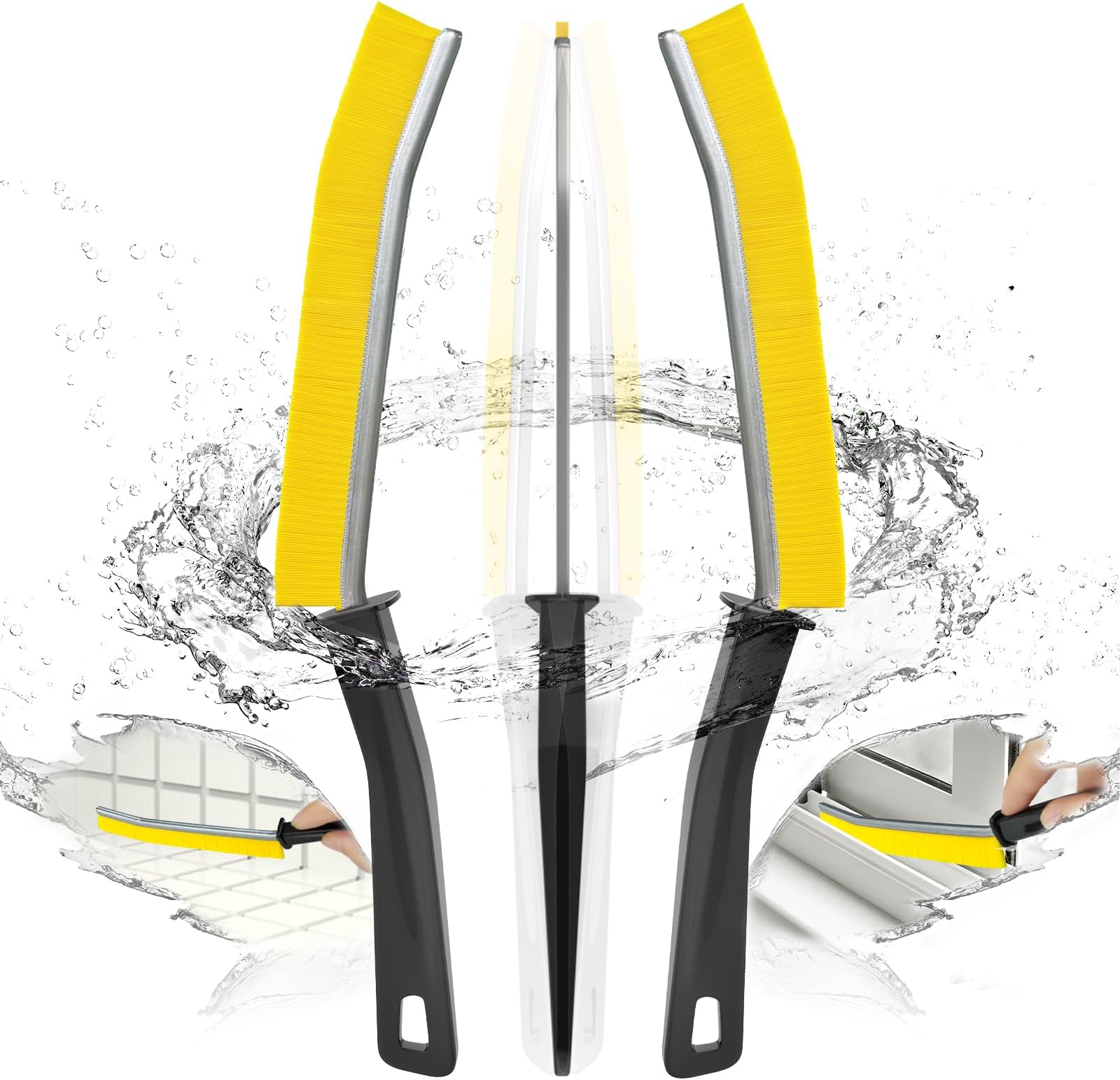 3pcs Crevice Brushes, Hard Bristle Cleaning Brush for Dead Corners, IBB Small Gap Brushes for Cleaning, Suitable for Window Frame Grooves & Small Narrow Gaps