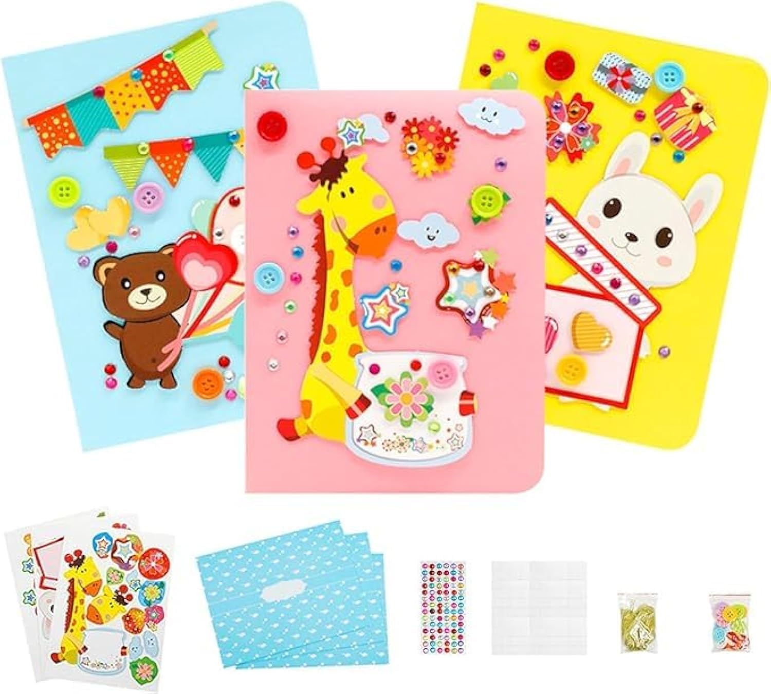 SYOSI DIY Handmade Greeting Cards, , 3pcs Card Making Kits for Teacher's Day, Mother's Day Birthday Cards as Gift for Mother Father Brother Sister