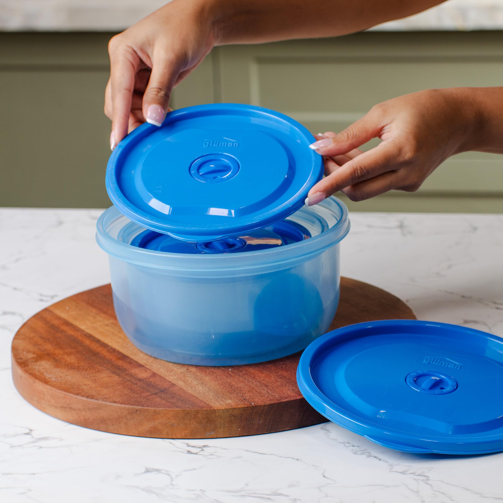 Gluman Microwave Containers - Steam Release & Food Safe -10