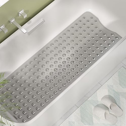 Miniatura 2 de AmazerBath Tapete para tina, mediano, 40 x 16 pulgadas, antideslizantes, con ventosas y orificios de drenaje, tapetes de baño, para duchas, aptos