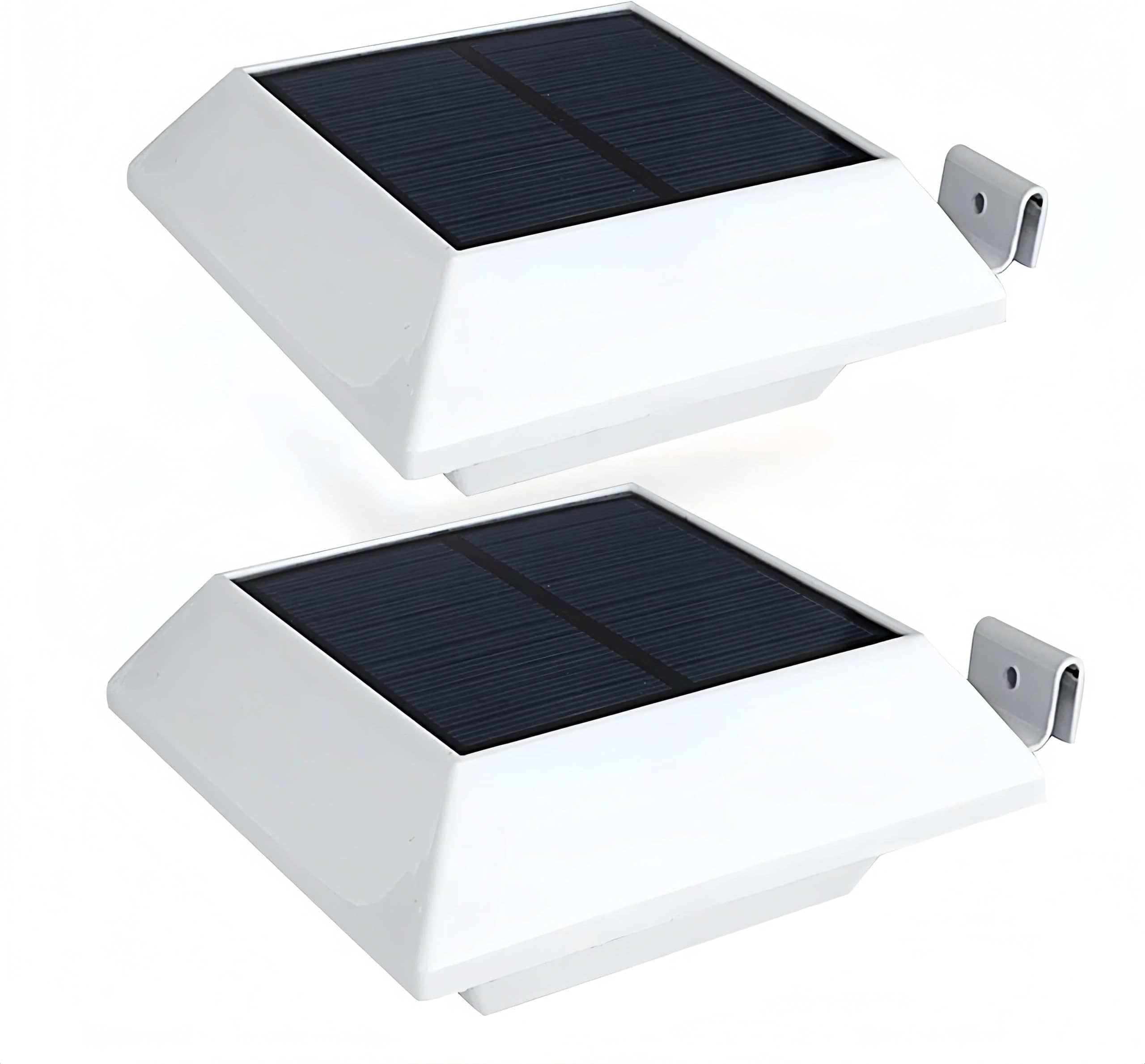 HOSHINE(2 Pack) Solar Powered Gutter Lights Security Light Outdoor Solar Powered 6 LED Waterproof Durable Fence Driveway Garden Patio Path Decking Light Made for Quality Outdoor Life