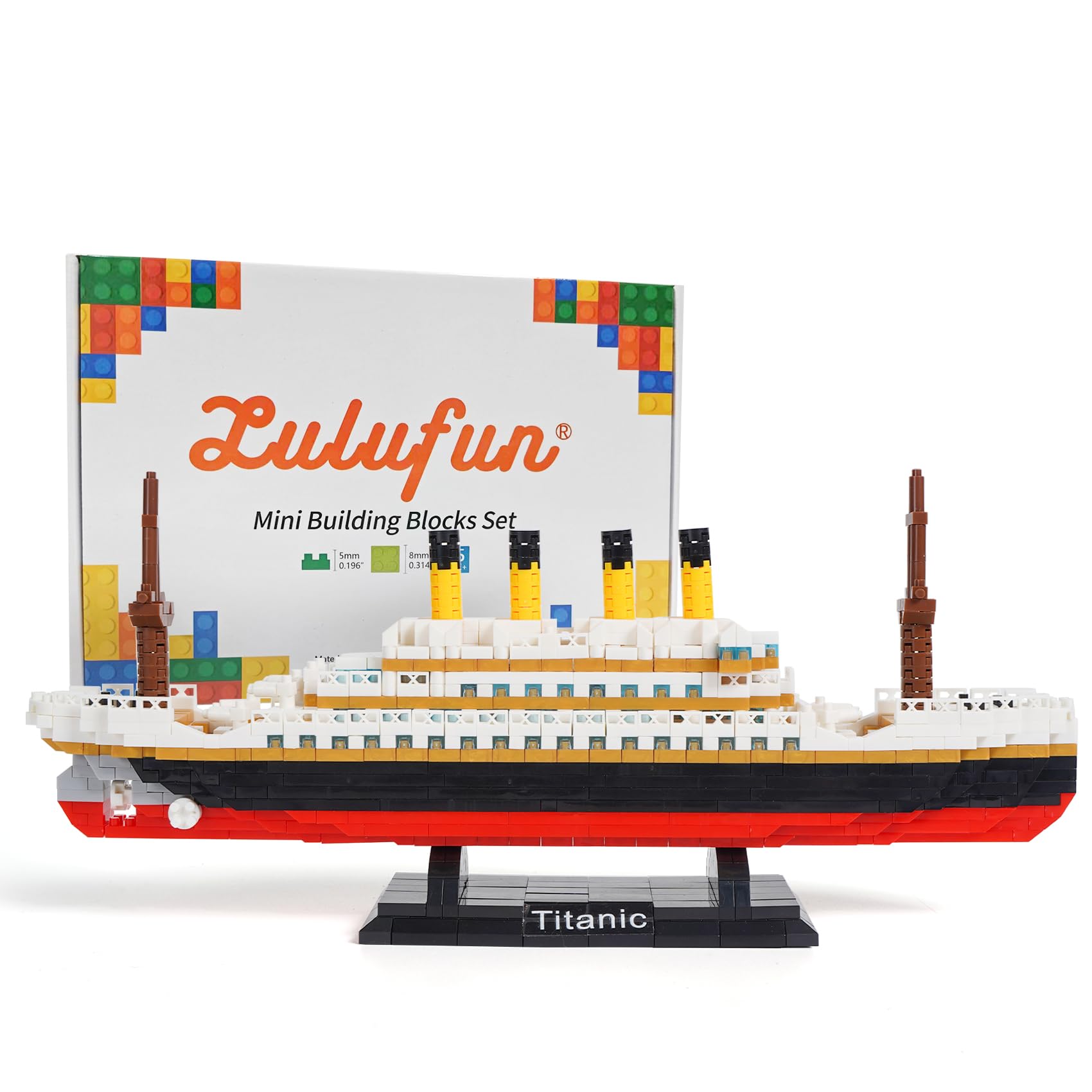 LULUFUN Set di mattoncini da costruzione, in titanico, per modellini