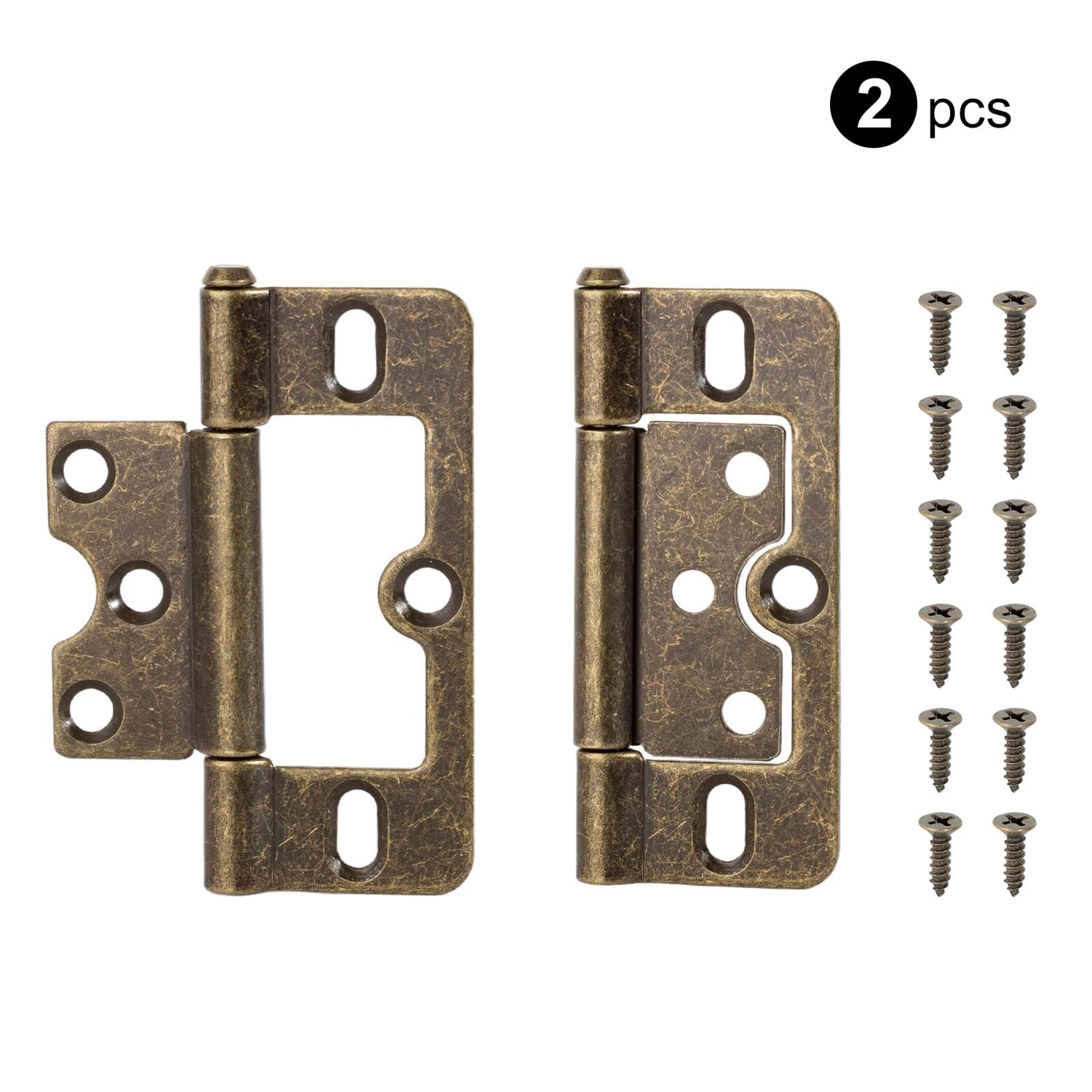 Charnières de porte en métal, accessoires de quincaillerie for meubles de maison, 2 pièces(Bronze 2pcs)