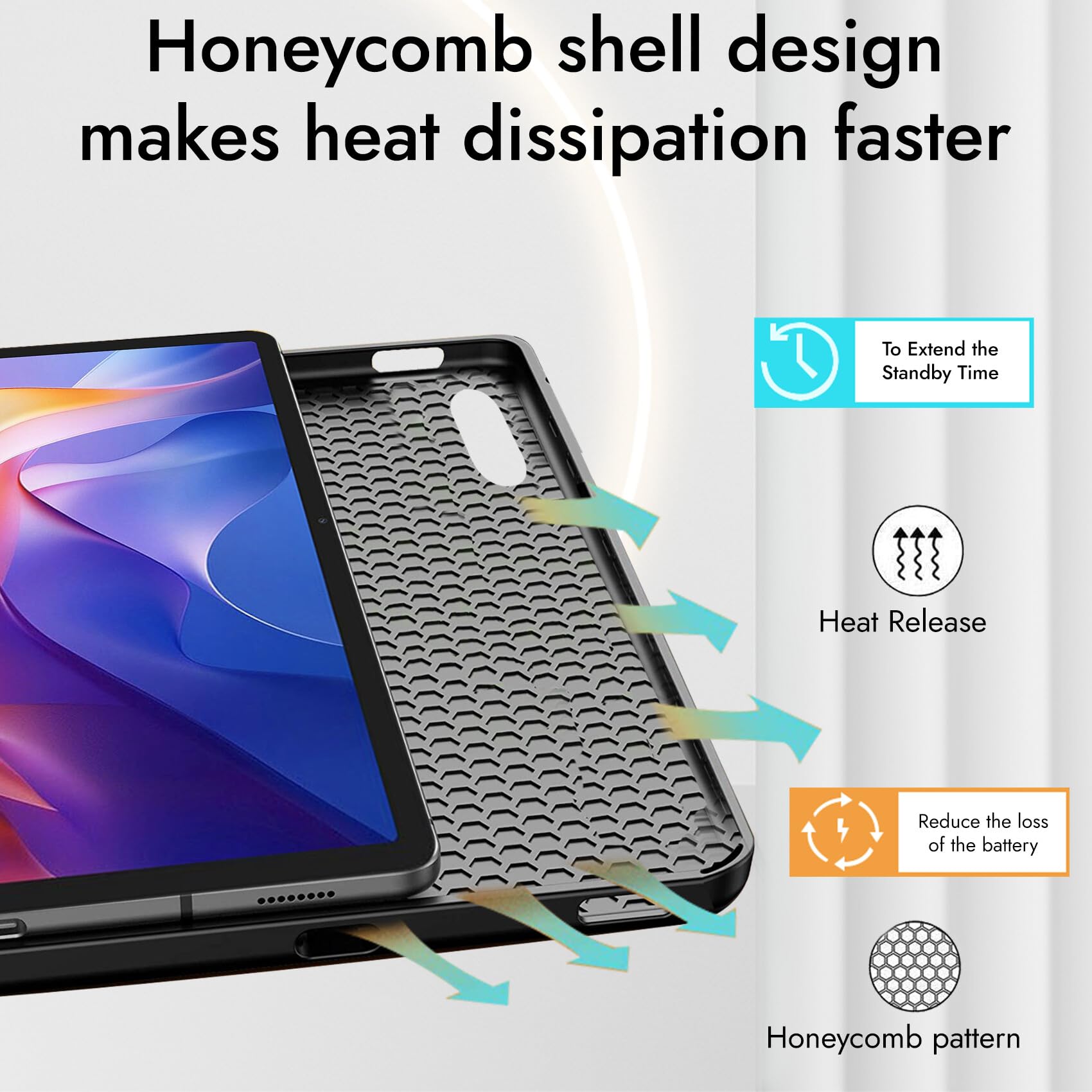 Robustrion Cover for Redmi Pad 2 11 inch Cover Case with [Pencil Holder], Trifold Flip Stand Cover Case for Redmi Pad 2 Cover 11 inch Tablet [Auto Sleep/Wake Support] - Black — Amazon image 5