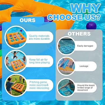 Inflatable Pool Games - Interactive Inflatable Ball Play Floats | Backyard Floating Game - for Children Family Teens Colleagues Home Travel Summer Party Beach Backyard