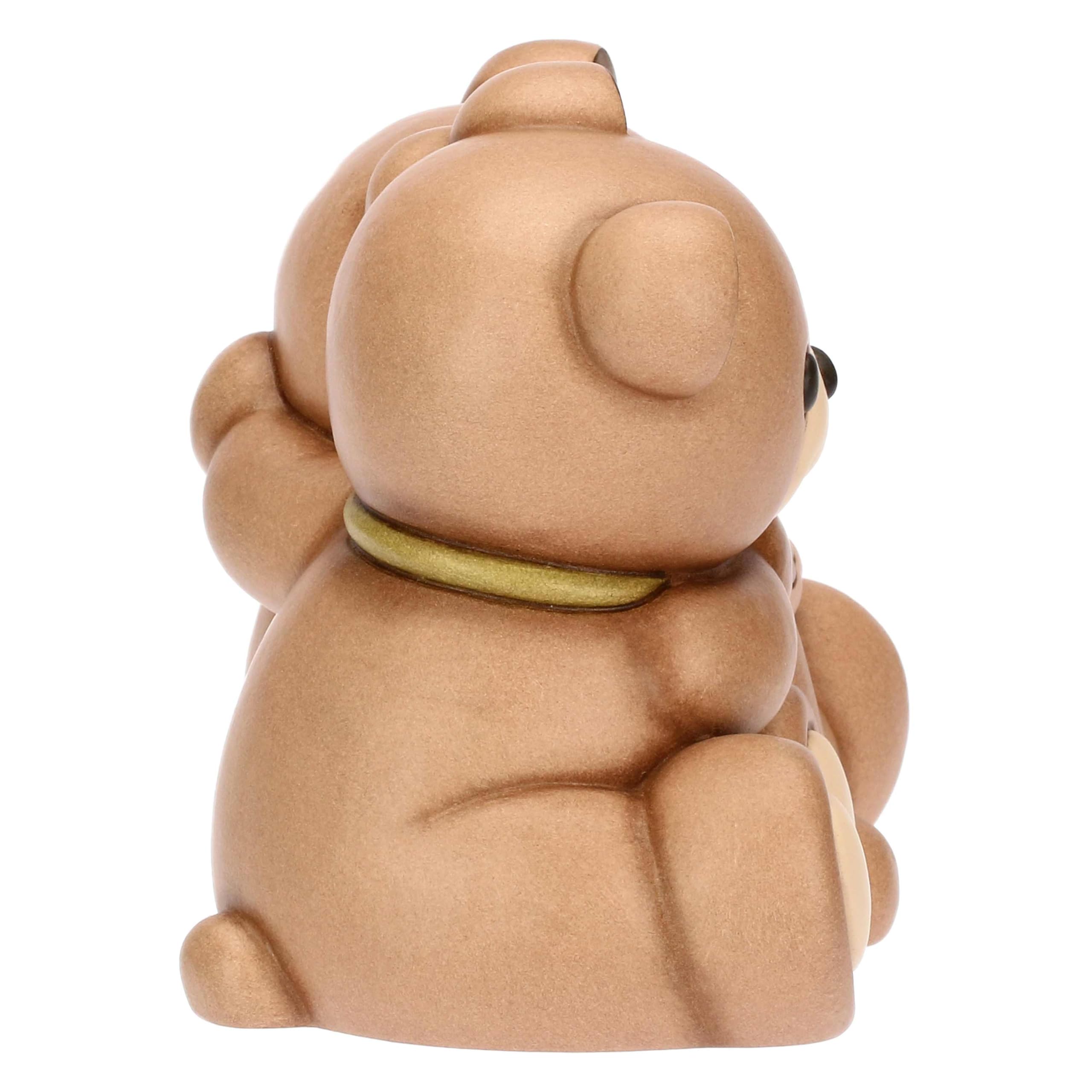 Coppia Teddy primavera in ceramica con fiore