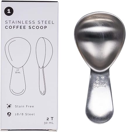 Coffee Scoop - Brushed Stainless Steel - 2 Tablespoon Capacity