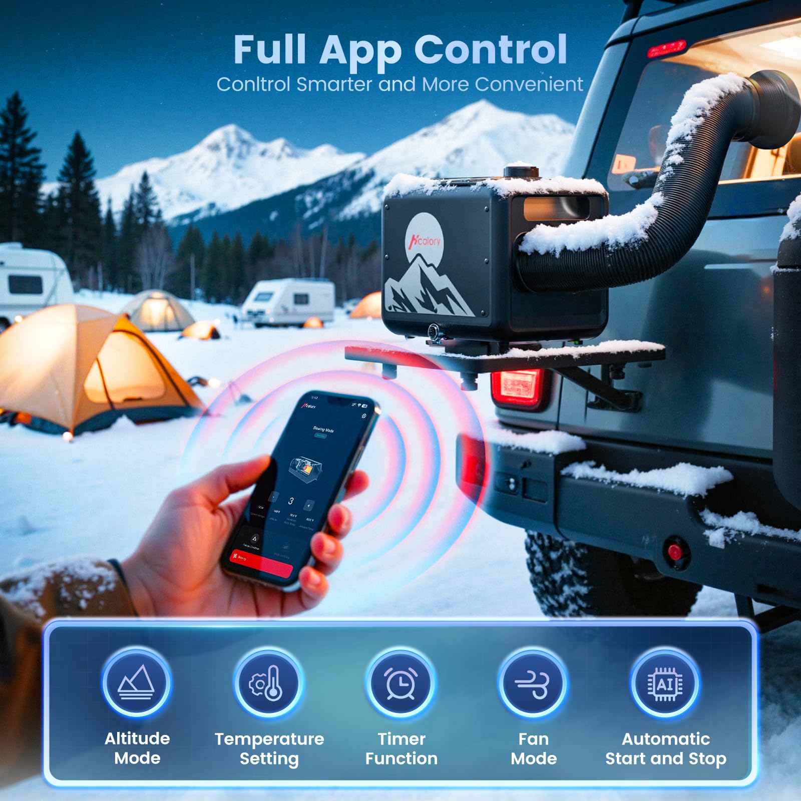 8KW Dieselheizung, All in One 7,5L Werkzeugkasten MAX Diesel Luftheizung 110/12/24V Schnellheizung mit App-Steuerung, drahtloser Temperatursensorik und Höhenmodus für Wohnmobil Garage Camper 2025