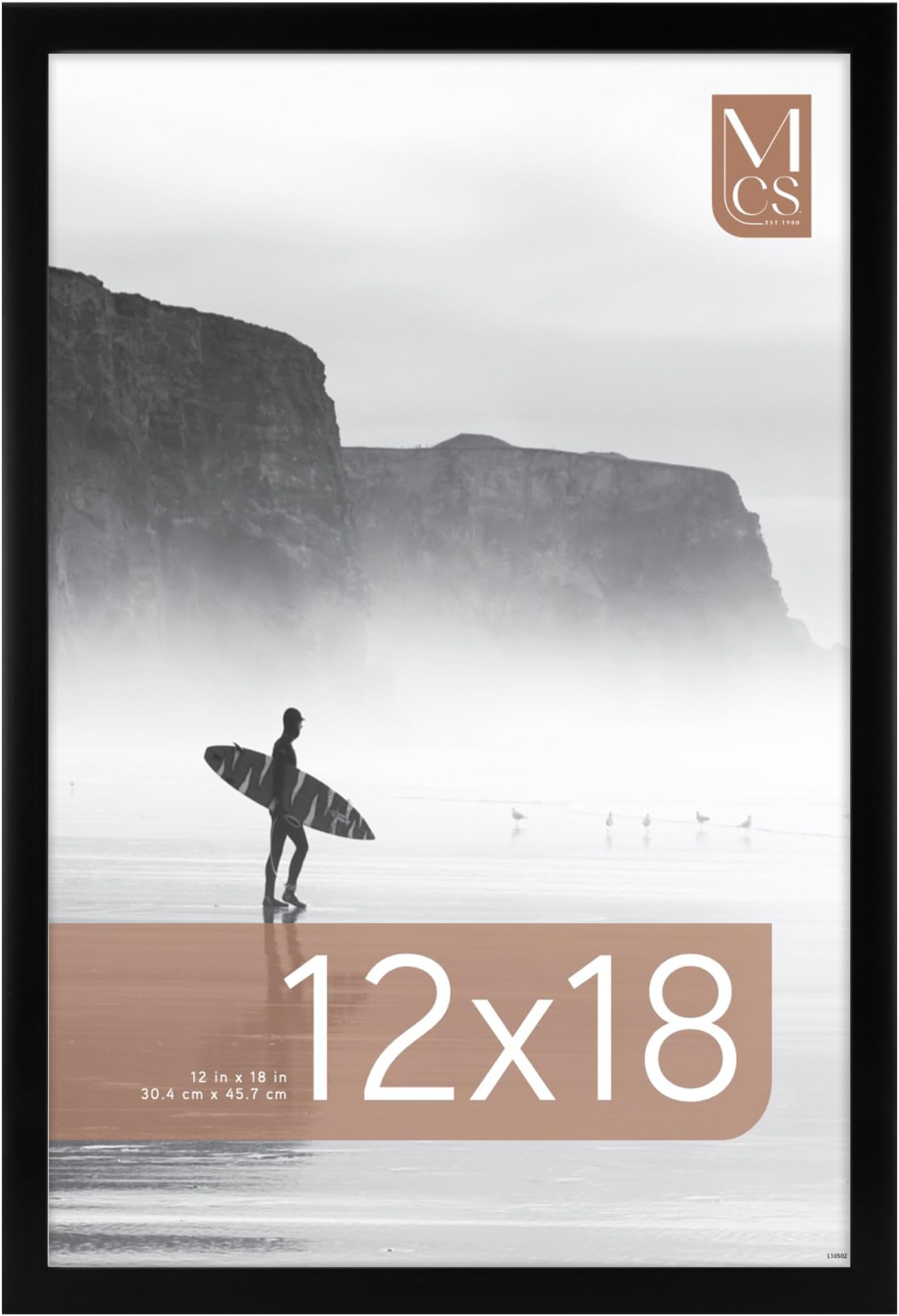 MCS Foundation 12x18 Poster Frame Traditional Black, Vertical & Horizontal Wall Hanging Large Picture Frame for Photos, Posters & Art Prints (1-Pack)