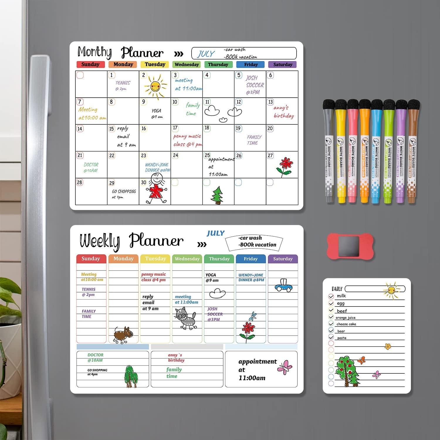 Double Sided Dry Erase Calendar. 3 Boards