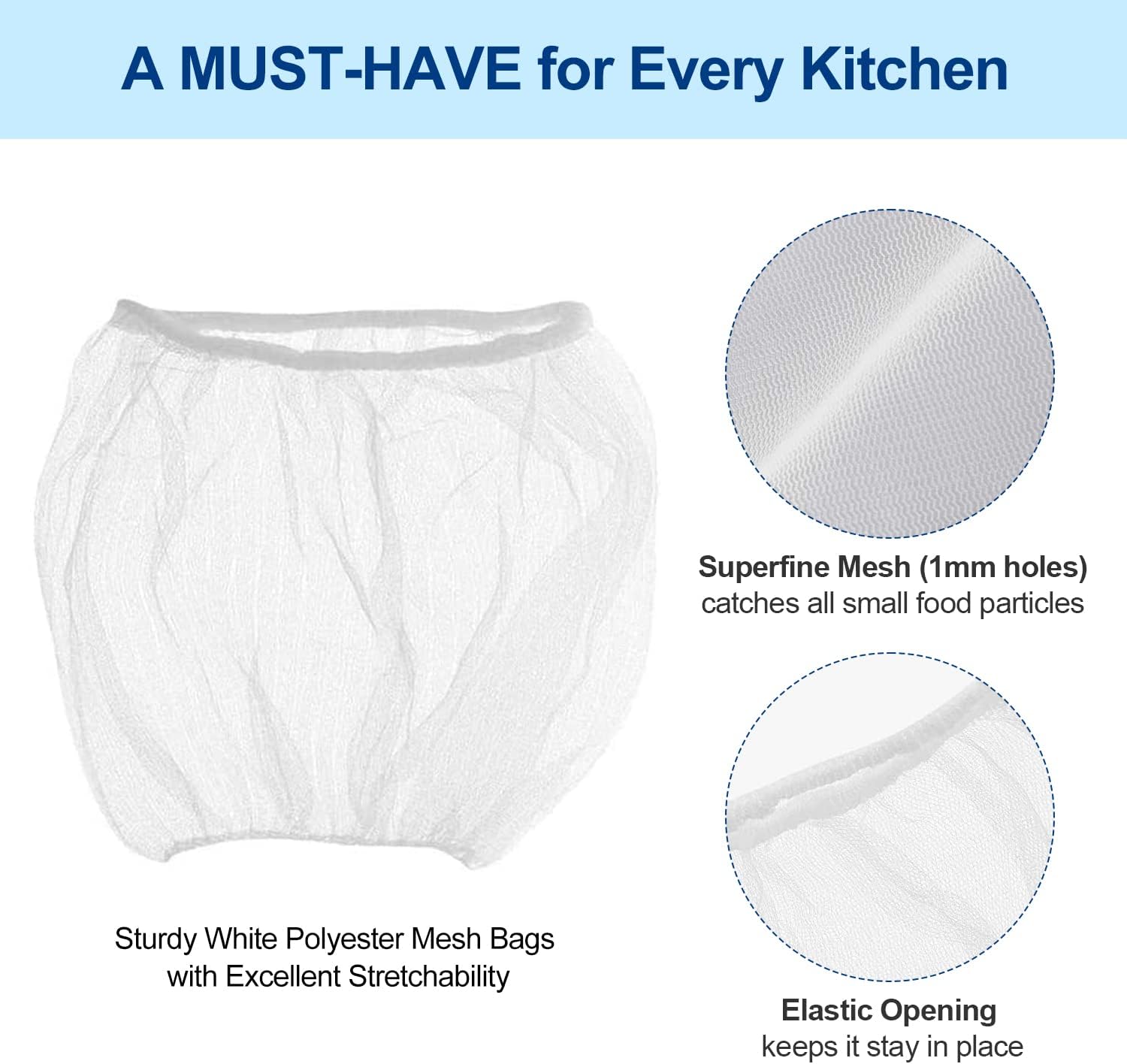 Kitchen Sink Saver | 300 PCS Disposable Mesh Bags for Kitchen Sink Strainer Kitchen Sink Drain Basket, Efficient Anti-Clogging 1mm Holes, Sink Food Catcher Drain Screen Filter