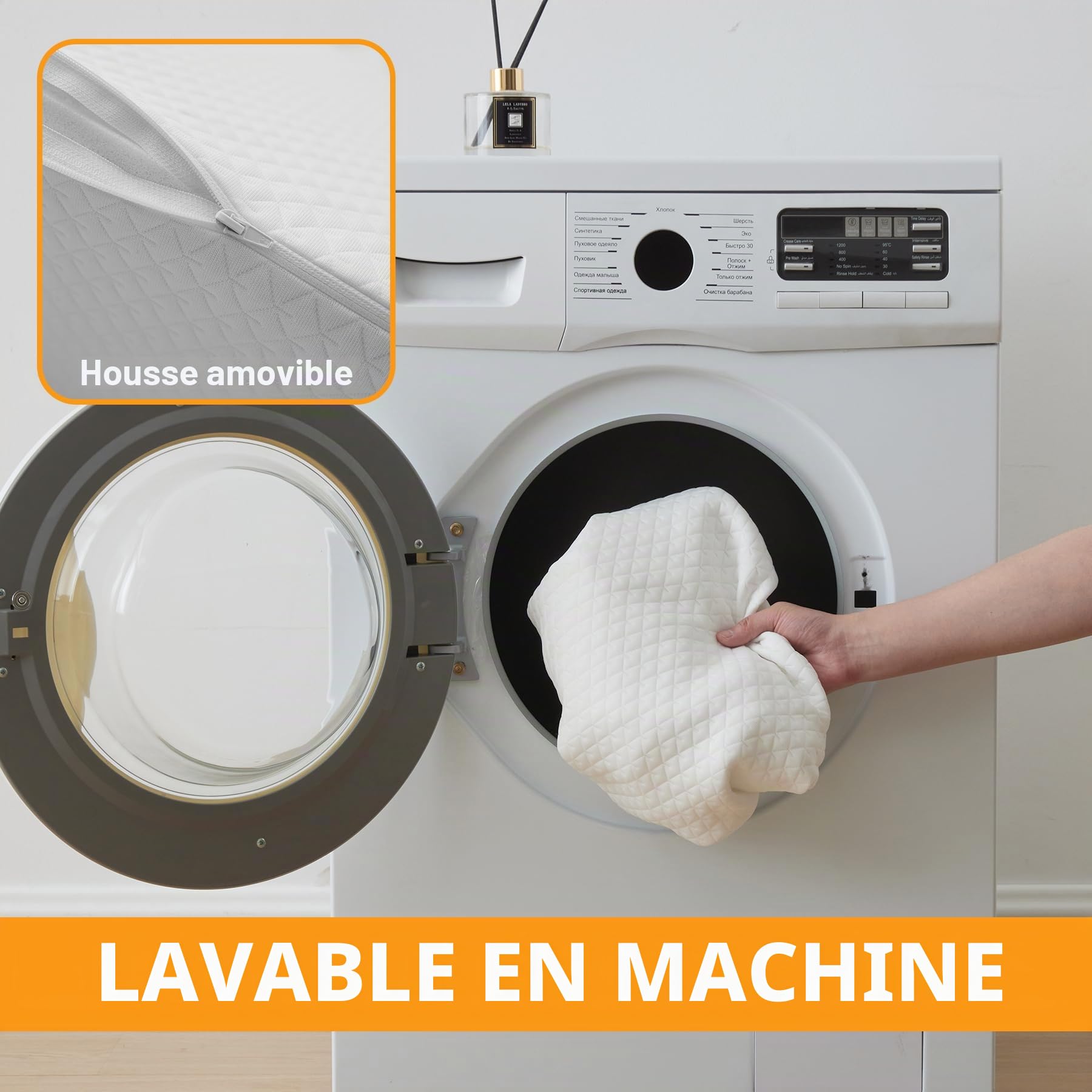 Ruqmuis Coussin cale pour genoux, coussin de genou de 20,3 cm pour dormir sur le dos, coussin de jambe, coussin triangulaire pour soutien du genou, coussin traversin pour jambes, récupération