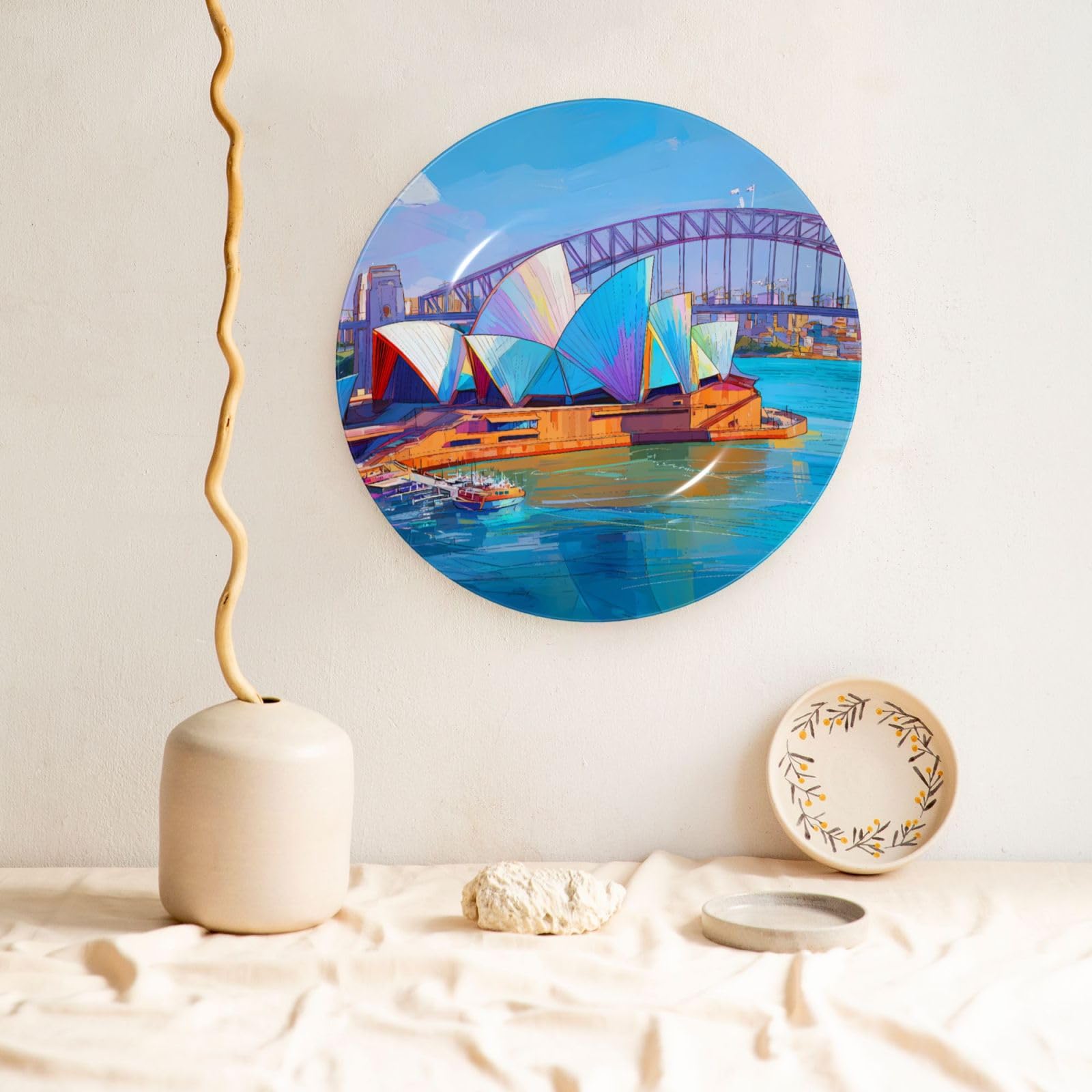 Pennarello Sydney Opera House Bone China talerz dekoracyjny porcelanowy 4 rozmiary zestaw do ściany i stołu