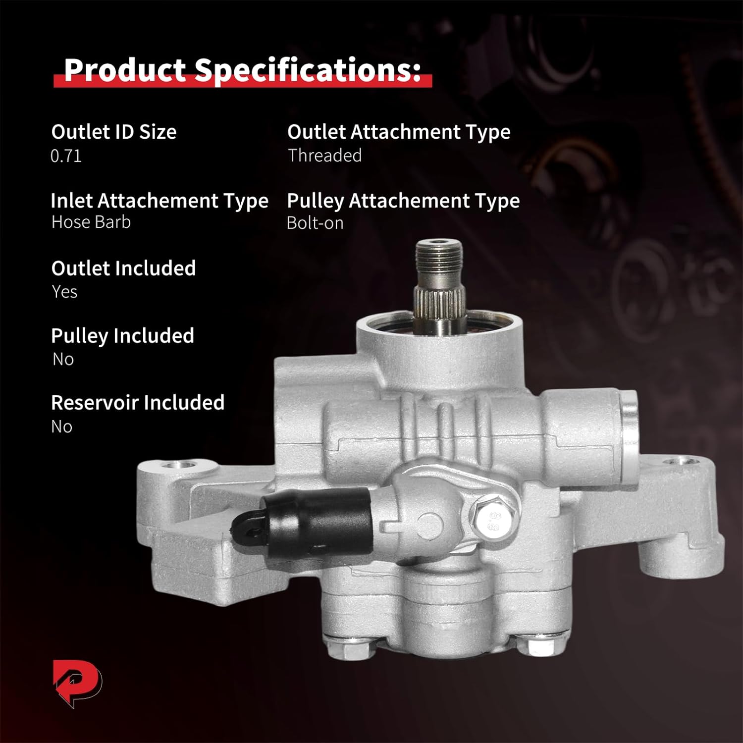 PHOBOOS Power Steering Pump Compatible with Honda Civic 1996-2000, CR-V CRV 1997-2001 & Acura EL 1997-2000, 1.6L/2.0L, Ref. 21-5066