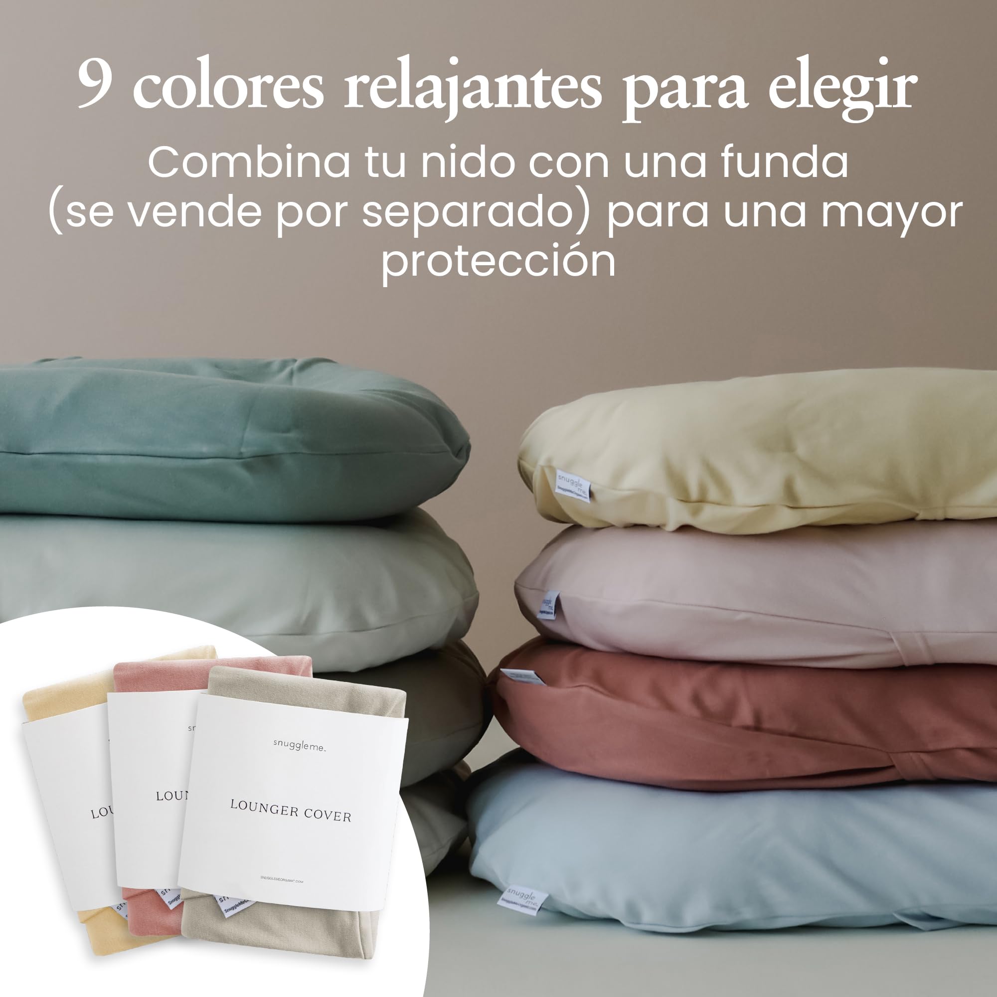 snuggle me Me® Nido Bebé Recién Nacido (De 0 a 9 Meses): Nido Bebé de Algodón Orgánico de Primera Calidad con el Centro Relleno de Fibra, 100% Lavable a Máquina y con Bolsa de Viaje (Bluebell)