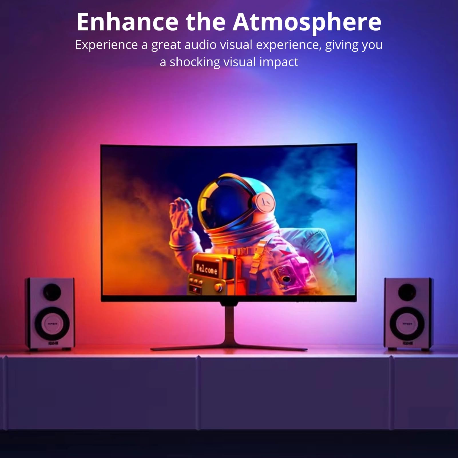 Computer -LED -Strip -Licht, RGB 54 LEDS -Bildschirm Synchronisation, Synchronisation mit Ihrem Bildschirm, Schnelles Setup, Vielseitige Beleuchtungsmodi, USB -PC