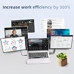 Extendeur d'écran portable 2.5K - Mise à jour 16" Moniteur triple portable 2560x1600P QHD 100% sRGB IPS, prêt à brancher, Rotation Détachable écran compatible avec Mac Wins Chrome dex s'adapte 13"-17" Ordinateurs portables