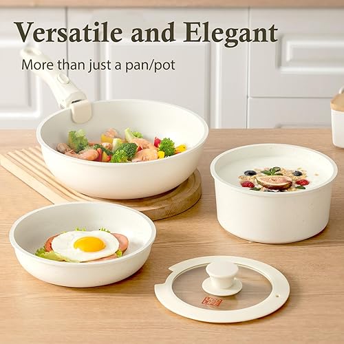 Miniatura 6 de UCClife - Juego de utensilios de cocina antiadherentes de 24 piezas, sin PFOAPTFE, ollas y sartenes no tóxicos, asas desmontables, apto para horno y