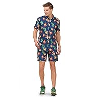 ENCIGER Mens Printed Casual Shirts and Shorts Set Button Down Co-ord Set