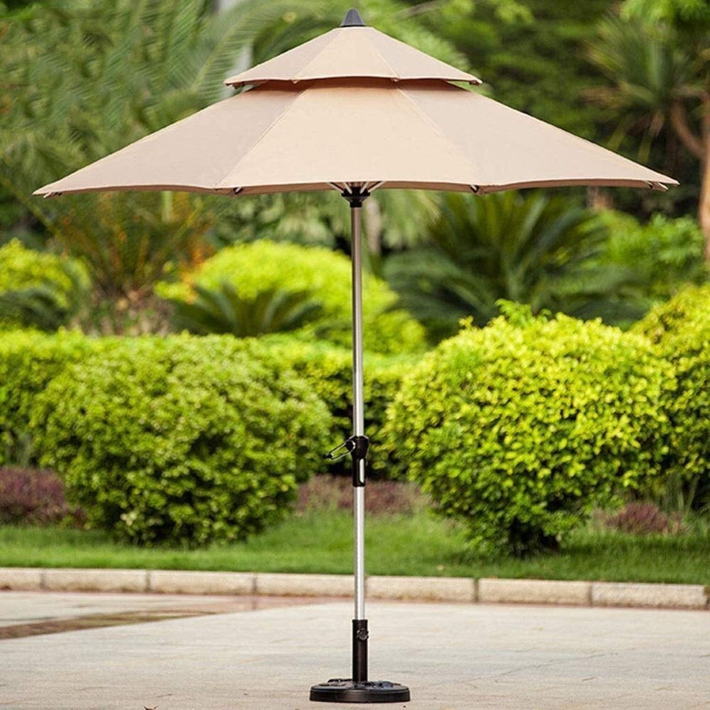 Aluminiowy parasol ogrodowy Parasol ogrodowy Duży parasol ogrodowy Stolik Parasol targowy z podstawą, przenośny parasol ogrodowy z przesunięciem na basen, taras, ogród, podwórko, kupkę
