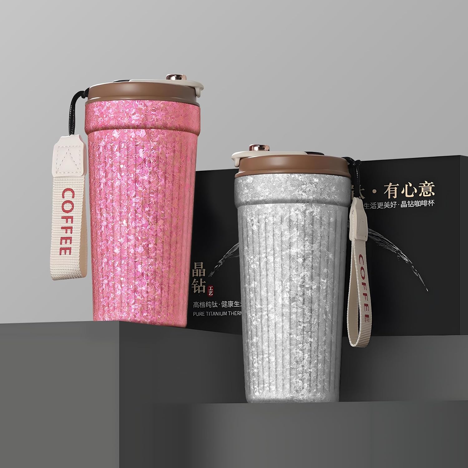 Titanium Travel Coffee/Water Cup,17oz, Leak-Proof Lid Vacuum Insulated Cup for Hot/Cold Drinks - Keeps Coffee, Tea, Beer Temperature | Gift Box Ready (Silver) - Image 7